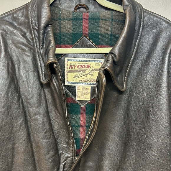 Men's Dark Brown Leather Bomber Jacket - Picture 2 of 12